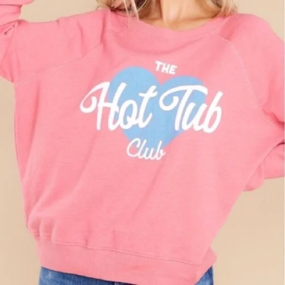 NWT Wildfox Hot Tub Club Bubblegum Sweatshirt - Picture 1 of 3
